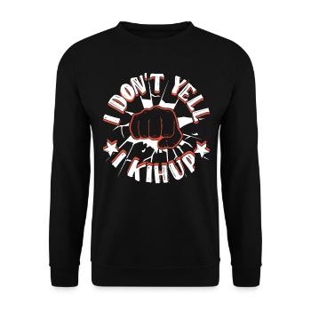 Ich schreie nicht, ich Kihup - Unisex Pullover - Schwarz - Vorne - Alina (178cm) & Michal (187cm)