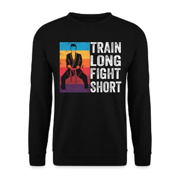 Train Long Fight kurz - Unisex Pullover - Schwarz - Vorne - Alina (178cm) & Michal (187cm)