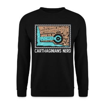 Karthager Nerd - Unisex Pullover - Schwarz - Vorne - Alina (178cm) & Michal (187cm)