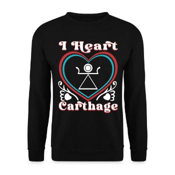 Ich liebe Karthago - Unisex Pullover - Schwarz - Vorne - Alina (178cm) & Michal (187cm)