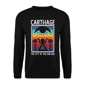 Karthago, die Stadt des Sonnengottes - Unisex Pullover - Schwarz - Vorne - Alina (178cm) & Michal (187cm)