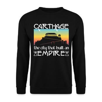 Karthago, die Stadt, die ein Imperium aufbaute - Unisex Pullover - Schwarz - Vorne - Alina (178cm) & Michal (187cm)