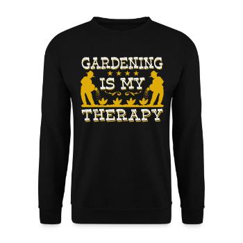 Gärtnern ist meine Therapie - Unisex Pullover - Schwarz - Vorne - Alina (178cm) & Michal (187cm)