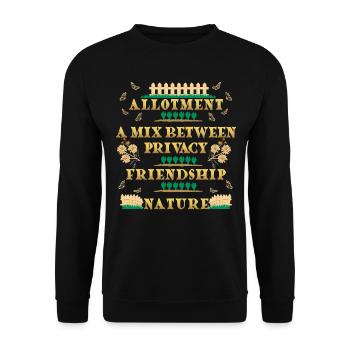 Lotissement : un mélange entre intimité Amitié Nature - Sweat-shirt Unisexe - noir - Devant - Alina (178cm) & Michal (187cm)