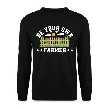 be your own farmer - Unisex Sweatshirt - black - Front - Alina (178cm) & Michal (187cm)