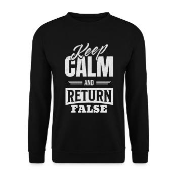 Gardez votre calme et retournez faux - Pour les développeurs et - Sweat-shirt Unisexe - noir - Devant - Alina (178cm) & Michal (187cm)