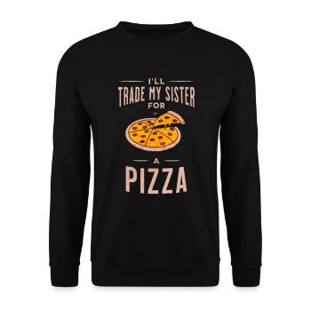 Pizza-sister Trade - Carefree - Unisex Sweatshirt - black - Front - Alina (178cm) & Michal (187cm)