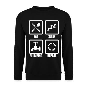 Manger dormir plomberie répéter - Sweat-shirt Unisexe - noir - Devant - Alina (178cm) & Michal (187cm)