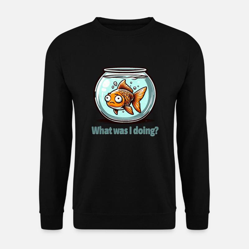 Was Habe Ich Getan? - Grübelndes Goldfisch-design - Unisex Pullover - Schwarz