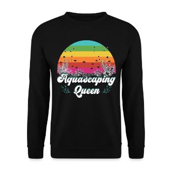 Aquascaping-Königin - Unisex Pullover - Schwarz - Vorne - Alina (178cm) & Michal (187cm)