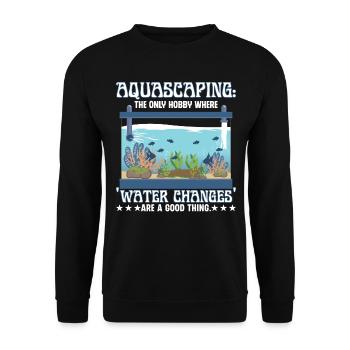 wo "Wasserwechsel" eine gute Sache sind. - Unisex Pullover - Schwarz - Vorne - Alina (178cm) & Michal (187cm)