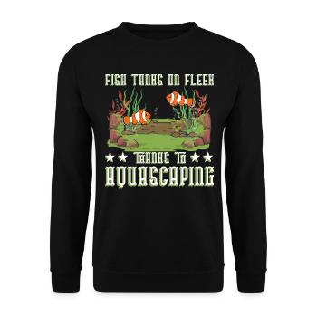 Aquarien on fleek dank Aquascaping. - Unisex Pullover - Schwarz - Vorne - Alina (178cm) & Michal (187cm)