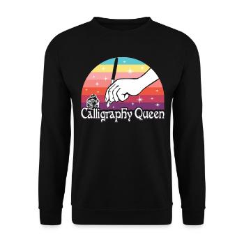 Reine de la calligraphie - Sweat-shirt Unisexe - noir - Devant - Alina (178cm) & Michal (187cm)
