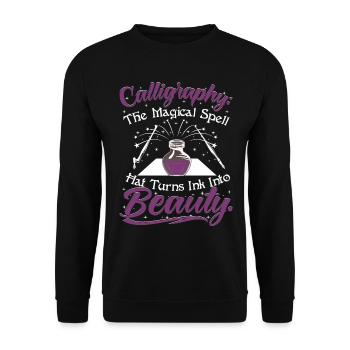 le sortilège magique qui transforme l’encre en beauté. - Sweat-shirt Unisexe - noir - Devant - Alina (178cm) & Michal (187cm)