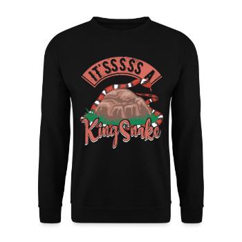Es ist eine Königsnatter - Unisex Pullover - Schwarz - Vorne - Alina (178cm) & Michal (187cm)