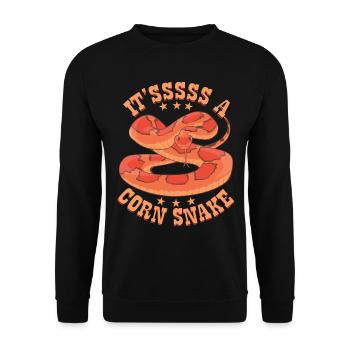 Es ist eine Kornnatter - Unisex Pullover - Schwarz - Vorne - Alina (178cm) & Michal (187cm)