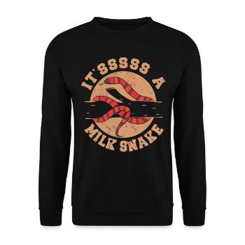 Es ist eine Milchschlange - Unisex Pullover - Schwarz - Vorne - Alina (178cm) & Michal (187cm)