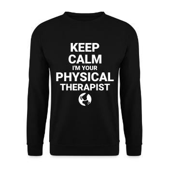 Restez calme, je suis votre kinésithérapeute - - Sweat-shirt Unisexe - noir - Devant - Alina (178cm) & Michal (187cm)