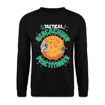 Tactical Geocaching Practitioner - Unisex Sweatshirt - black - Front - Alina (178cm) & Michal (187cm)
