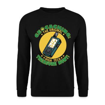 Geocaching: The original high-tech treasure hunt! - Unisex Sweatshirt - black - Front - Alina (178cm) & Michal (187cm)