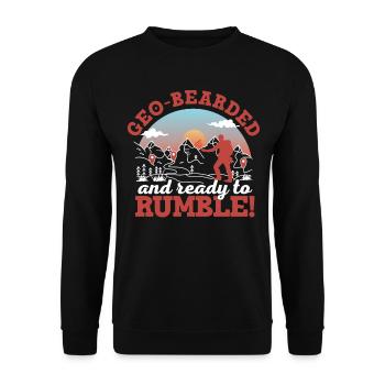 Geo-bearded and ready to rumble! - Unisex Sweatshirt - black - Front - Alina (178cm) & Michal (187cm)