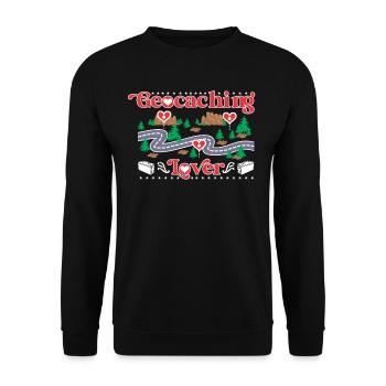Geocaching-Liebhaber - Unisex Pullover - Schwarz - Vorne - Alina (178cm) & Michal (187cm)