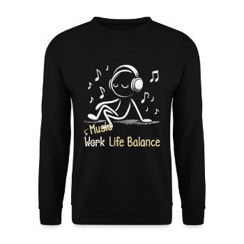 Équilibre entre vie et vie musicale - Sweat-shirt Unisexe - noir - Devant - Alina (178cm) & Michal (187cm)