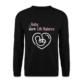 Baby Work Life Balance – Pregnant Future - Unisex Sweatshirt - black - Front - Alina (178cm) & Michal (187cm)