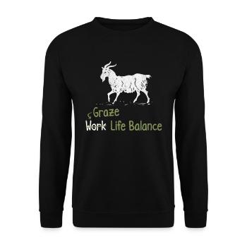 Graze Équilibre entre vie professionnelle et vie privée - Ziegenhoftier - Sweat-shirt Unisexe - noir - Devant - Alina (178cm) & Michal (187cm)