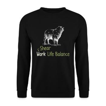 Cisaillement de l’équilibre entre vie professionnelle et vie privée - Sheep Shepherd - Sweat-shirt Unisexe - noir - Devant - Alina (178cm) & Michal (187cm)