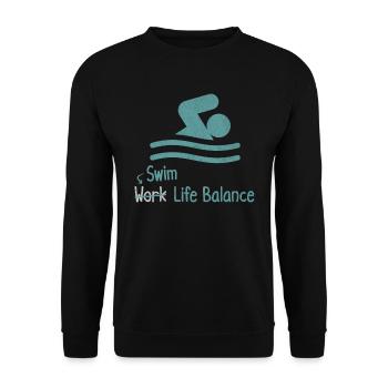 Swim Work Life Balance - Swimmer Sport - Unisex Sweatshirt - black - Front - Alina (178cm) & Michal (187cm)
