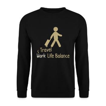 Travel, Work-life-balance - Travel, - Unisex Sweatshirt - black - Front - Alina (178cm) & Michal (187cm)