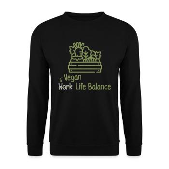 Vegan Work-Life-Balance – Vegetarian Vegetables - Unisex Sweatshirt - black - Front - Alina (178cm) & Michal (187cm)