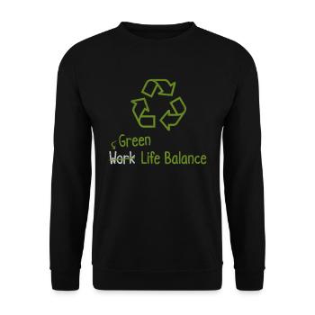 Green Work Life Balance – Earth Day - Unisex Sweatshirt - black - Front - Alina (178cm) & Michal (187cm)
