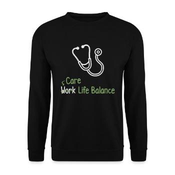 Nursing work-life balance - nurse doctor - Unisex Sweatshirt - black - Front - Alina (178cm) & Michal (187cm)