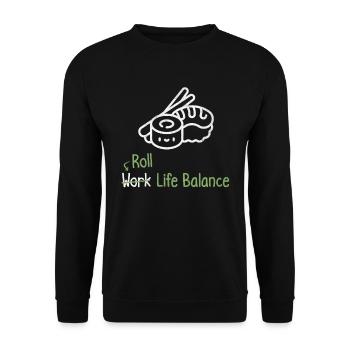 Roll Work Life Balance - Sushi Lover - Unisex Sweatshirt - black - Front - Alina (178cm) & Michal (187cm)