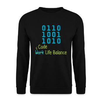 Code Work Life Balance – Programmers and - Unisex Sweatshirt - black - Front - Alina (178cm) & Michal (187cm)