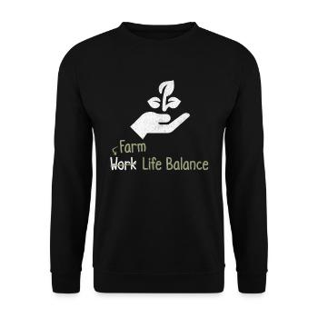 Farm Work Life Balance - Farmer Agriculture - Unisex Sweatshirt - black - Front - Alina (178cm) & Michal (187cm)