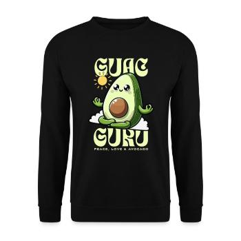 Peace, Love & Avocado – Umweltfreundliche - Unisex Pullover - Schwarz - Vorne - Alina (178cm) & Michal (187cm)