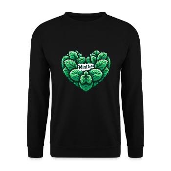 Menthe à être - Amour frais et rires feuillus - Sweat-shirt Unisexe - noir - Devant - Alina (178cm) & Michal (187cm)
