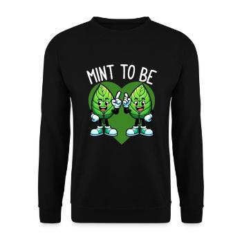 Menthe à être - Amour frais et rire feuillu - Sweat-shirt Unisexe - noir - Devant - Alina (178cm) & Michal (187cm)