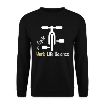 Family cycling for work-life balance - Unisex Sweatshirt - black - Front - Alina (178cm) & Michal (187cm)