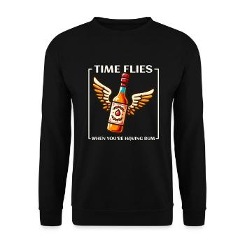Le temps passe vite quand on se promène - Sweat-shirt Unisexe - noir - Devant - Alina (178cm) & Michal (187cm)