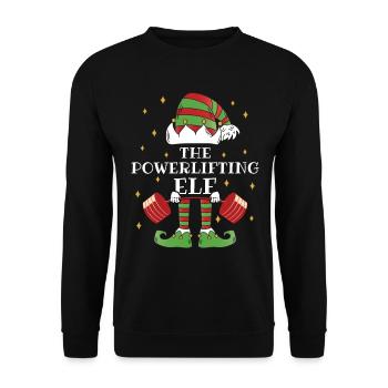 The Powerlifting Elf – Awakens the - Unisex Sweatshirt - black - Front - Alina (178cm) & Michal (187cm)