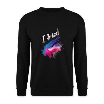 Furzwitze Und Künstlerischer Humor - Unisex Pullover - Schwarz - Vorne - Alina (178cm) & Michal (187cm)