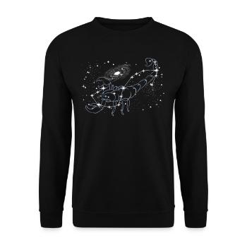 Sternenbeobachtung Astronomie - Unisex Pullover - Schwarz - Vorne - Alina (178cm) & Michal (187cm)