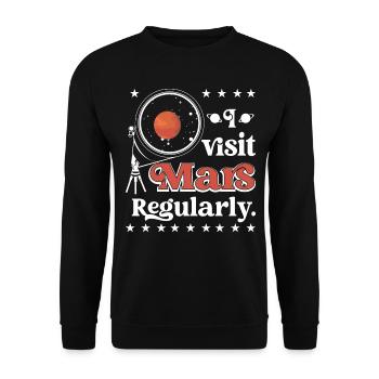 I visit Mars regularly. - Unisex Sweatshirt - black - Front - Alina (178cm) & Michal (187cm)