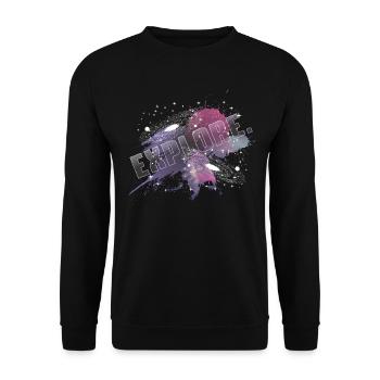 Explore. - Unisex Sweatshirt - black - Front - Alina (178cm) & Michal (187cm)