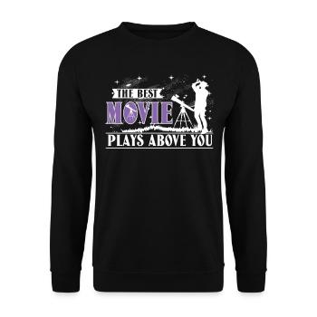 The best movie plays above you - Unisex Sweatshirt - black - Front - Alina (178cm) & Michal (187cm)