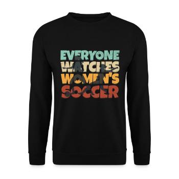 Everyone watches women's football - Unisex Sweatshirt - black - Front - Alina (178cm) & Michal (187cm)